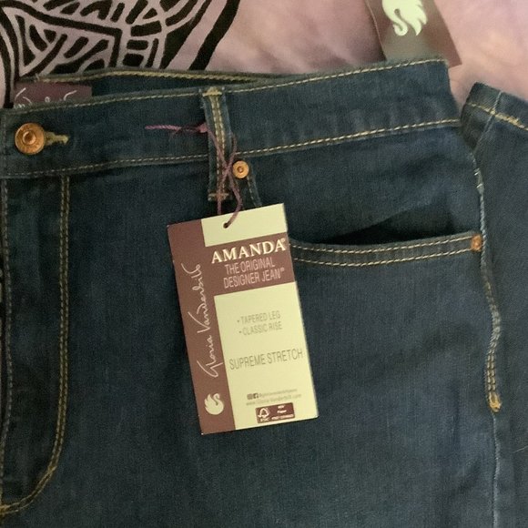 NWT Gloria Vanderbilt "Amanda" Jeans Size:  16 Long - Picture 2 of 8